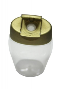 PET-Flasche Squeeze 250ml oval komplett mit goldenem Deckel mit Klappverschluss